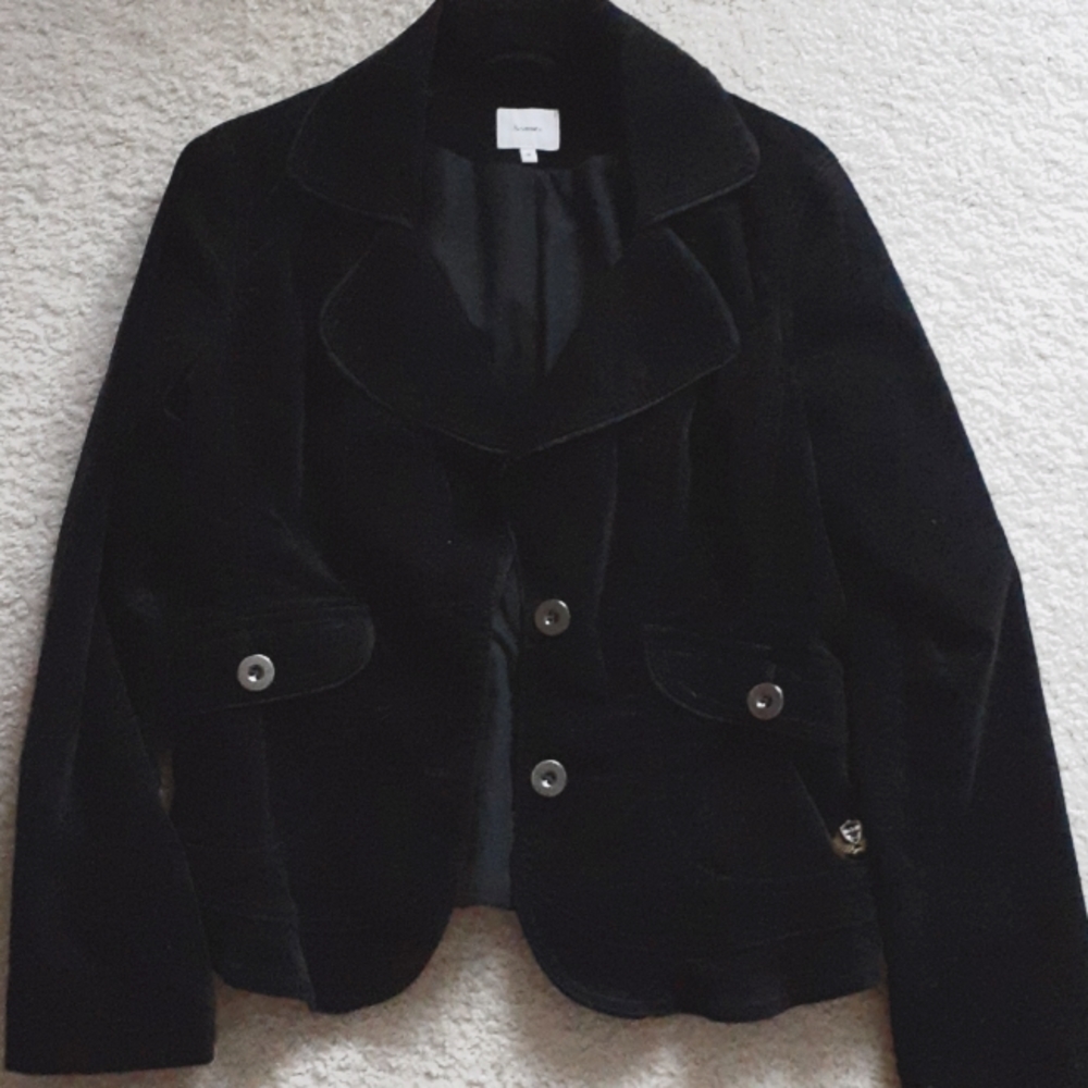 Bossini Black Silk Velvet Blazer